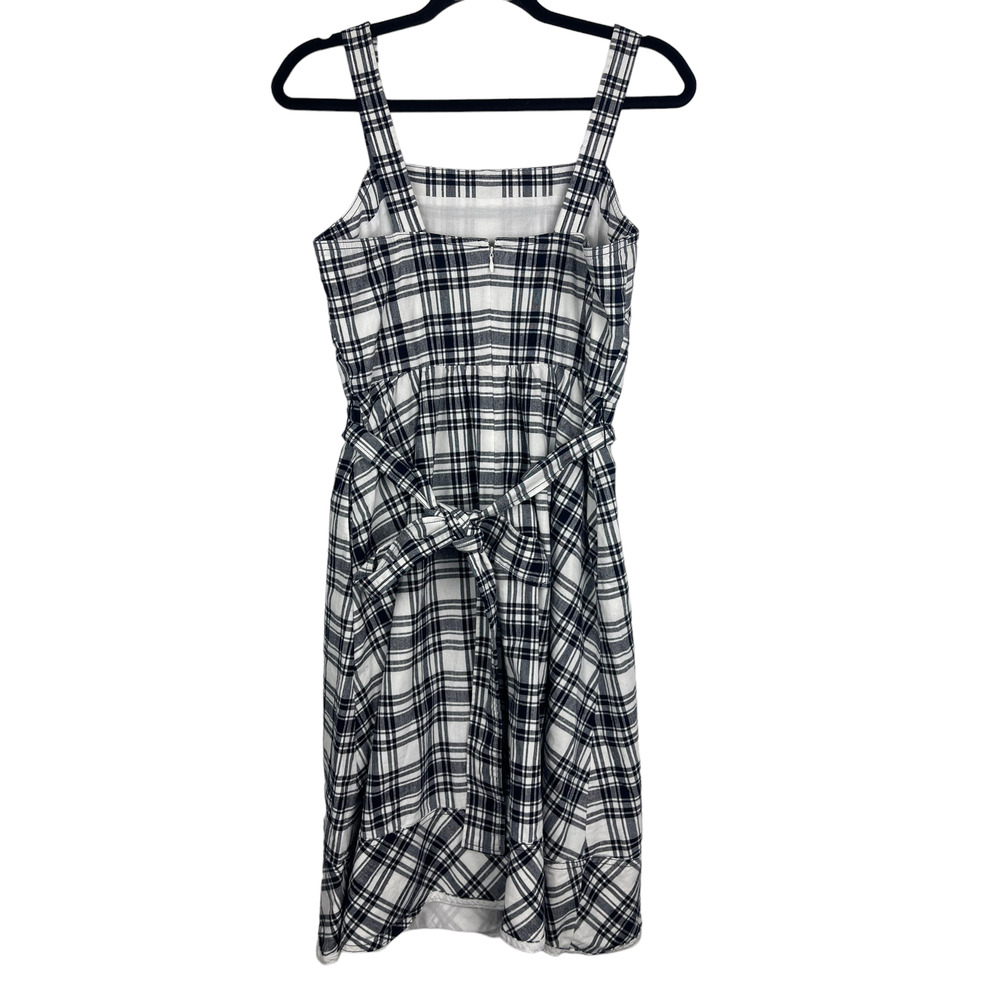 Ann Taylor Petite Plaid Tie Waist Midi Dress